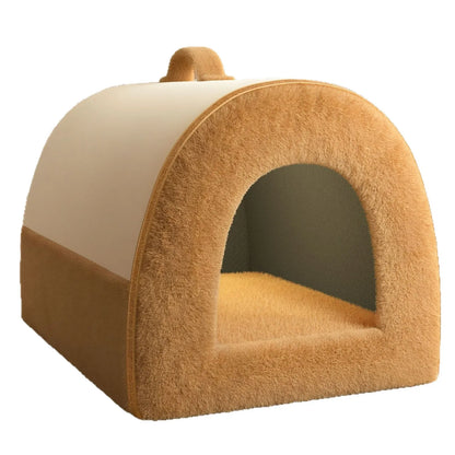 Four season universal, removable, washable, medium-sized, bear dog house, enclosed, safe dog house, pet bed