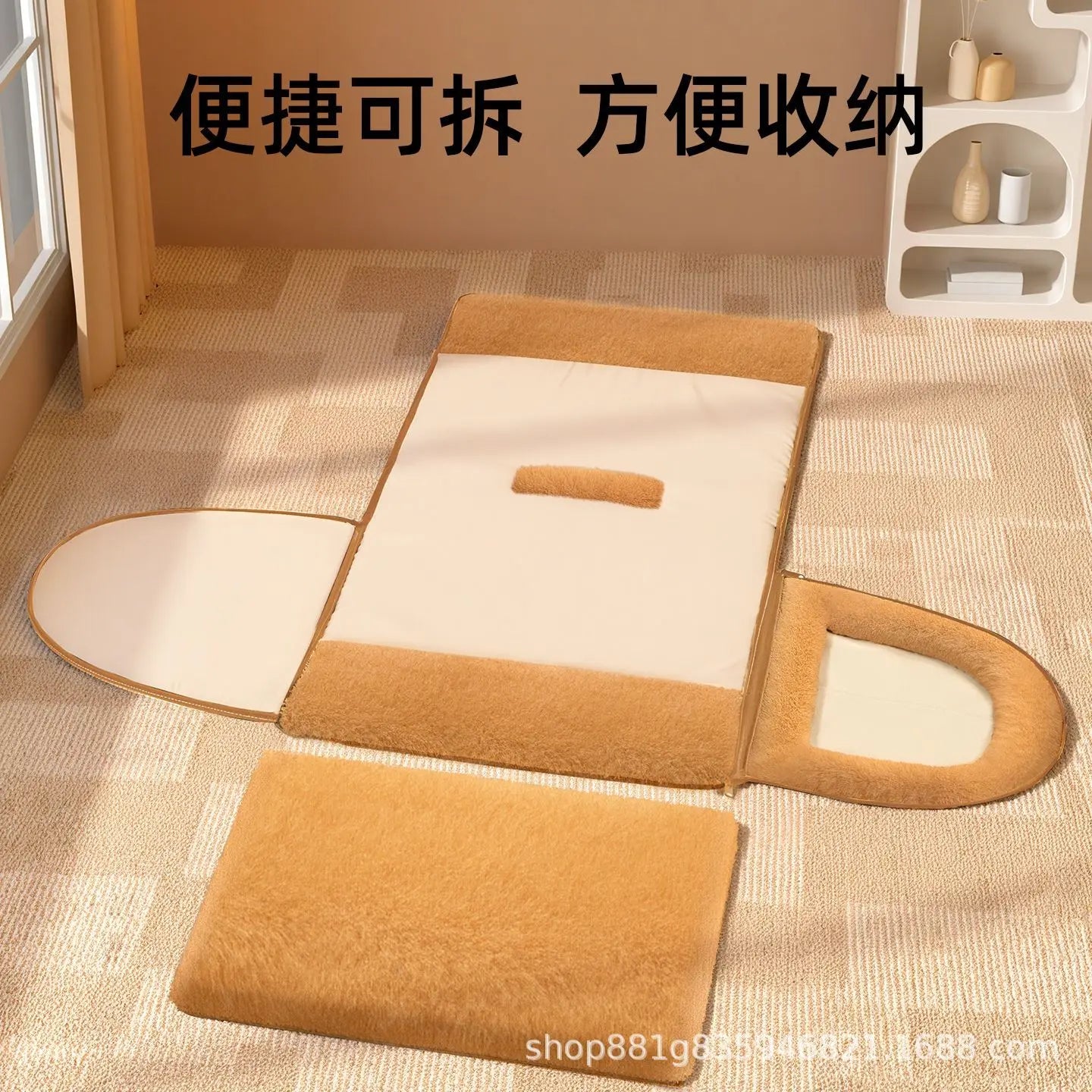 Four season universal, removable, washable, medium-sized, bear dog house, enclosed, safe dog house, pet bed