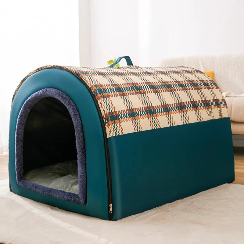 Large Dog House Winter Warm Insulated Outdoor Dog Kennel for Extra Big Dogs Weatherproof Heated Pet Shelter with Removable Roof